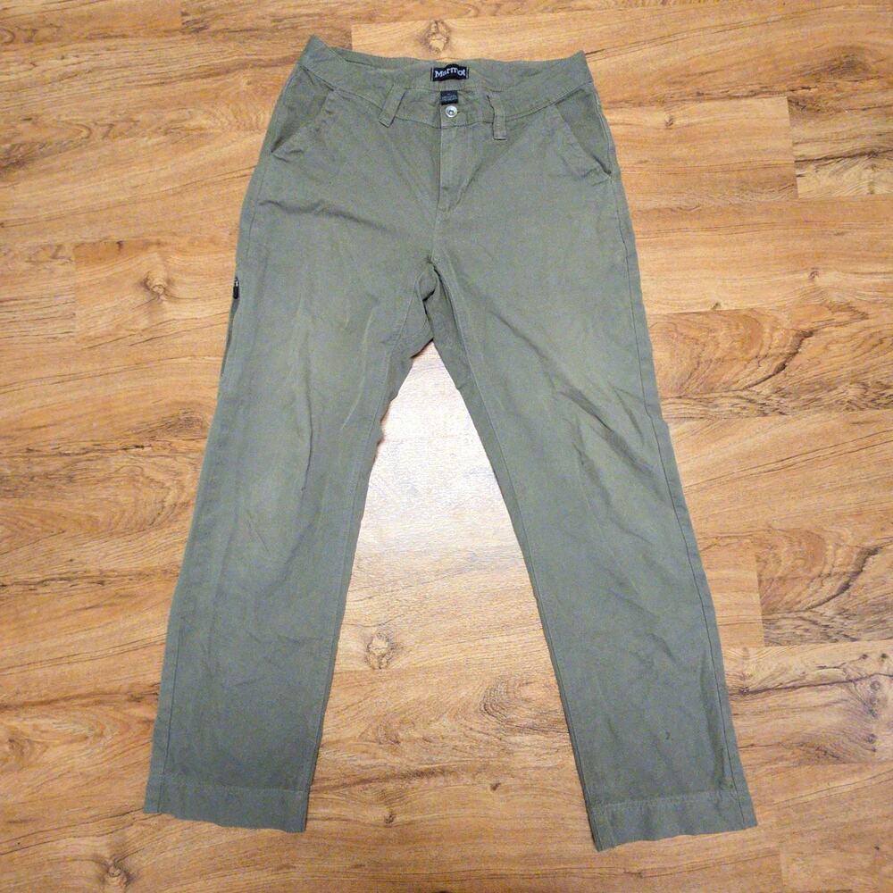 Marmot Mens Cargo Pants Olive Green Straight Leg Cotton Casual 32x32